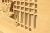 唐獅子牡丹を描いた木地色の欄間 E9721 在庫1枚