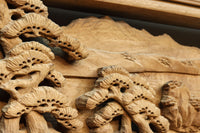 厚み100ミリ!! 重厚感溢れる木地色の深彫り彫刻欄間 EZ1081ab 在庫(a:0 b:1)枚