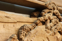 厚み100ミリ!! 重厚感溢れる木地色の深彫り彫刻欄間 EZ1081ab 在庫(a:0 b:1)枚