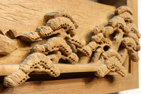 厚み100ミリ!! 重厚感溢れる木地色の深彫り彫刻欄間 EZ1081ab 在庫(a:0 b:1)枚