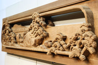 厚み100ミリ!! 重厚感溢れる木地色の深彫り彫刻欄間 EZ1081ab 在庫(a:0 b:1)枚