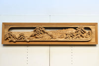 厚み100ミリ!! 重厚感溢れる木地色の深彫り彫刻欄間 EZ1081ab 在庫(a:0 b:1)枚