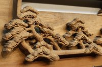 厚み100ミリ!! 重厚感溢れる木地色の深彫り彫刻欄間 EZ1081ab 在庫(a:0 b:1)枚