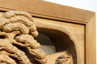 厚み100ミリ!! 重厚感溢れる木地色の深彫り彫刻欄間 EZ1081ab 在庫(a:0 b:1)枚