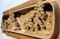 厚み100ミリ!! 重厚感溢れる木地色の深彫り彫刻欄間 EZ1081ab 在庫(a:0 b:1)枚