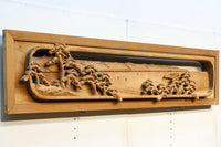 厚み100ミリ!! 重厚感溢れる木地色の深彫り彫刻欄間 EZ1081ab 在庫(a:0 b:1)枚