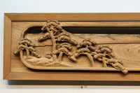 厚み100ミリ!! 重厚感溢れる木地色の深彫り彫刻欄間 EZ1081ab 在庫(a:0 b:1)枚