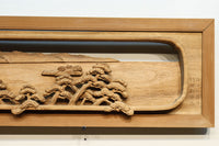 厚み100ミリ!! 重厚感溢れる木地色の深彫り彫刻欄間 EZ1081ab 在庫(a:0 b:1)枚