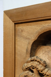 厚み100ミリ!! 重厚感溢れる木地色の深彫り彫刻欄間 EZ1081ab 在庫(a:0 b:1)枚