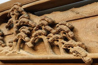 厚み100ミリ!! 重厚感溢れる木地色の深彫り彫刻欄間 EZ1081ab 在庫(a:0 b:1)枚