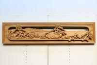 厚み100ミリ!! 重厚感溢れる木地色の深彫り彫刻欄間 EZ1081ab 在庫(a:0 b:1)枚
