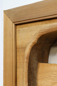 厚み100ミリ!! 重厚感溢れる木地色の深彫り彫刻欄間 EZ1081ab 在庫(a:0 b:1)枚