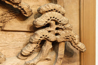 厚み100ミリ!! 重厚感溢れる木地色の深彫り彫刻欄間 EZ1081ab 在庫(a:0 b:1)枚