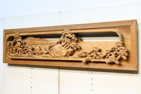 厚み100ミリ!! 重厚感溢れる木地色の深彫り彫刻欄間 EZ1081ab 在庫(a:0 b:1)枚