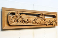 厚み100ミリ!! 重厚感溢れる木地色の深彫り彫刻欄間 EZ1081ab 在庫(a:0 b:1)枚