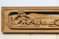 厚み100ミリ!! 重厚感溢れる木地色の深彫り彫刻欄間 EZ1081ab 在庫(a:0 b:1)枚