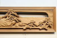 厚み100ミリ!! 重厚感溢れる木地色の深彫り彫刻欄間 EZ1081ab 在庫(a:0 b:1)枚