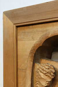 厚み100ミリ!! 重厚感溢れる木地色の深彫り彫刻欄間 EZ1081ab 在庫(a:0 b:1)枚