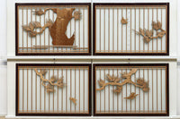 風情ある松の風景を描いたスリガラス入り建具 EZ1147abcd 在庫(a:0 b:1 c:0 d:0)枚