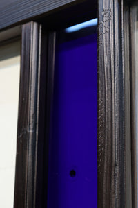 お洒落なストライプ柄の中型ガラス欄間 EZ1221 在庫1枚