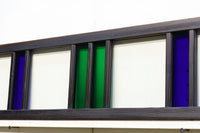 お洒落なストライプ柄の中型ガラス欄間 EZ1221 在庫1枚