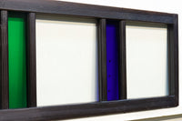 お洒落なストライプ柄の中型ガラス欄間 EZ1221 在庫1枚