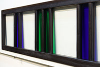 お洒落なストライプ柄の中型ガラス欄間 EZ1221 在庫1枚