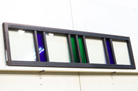 お洒落なストライプ柄の中型ガラス欄間 EZ1221 在庫1枚