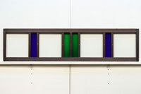 お洒落なストライプ柄の中型ガラス欄間 EZ1221 在庫1枚