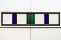 お洒落なストライプ柄の中型ガラス欄間 EZ1221 在庫1枚