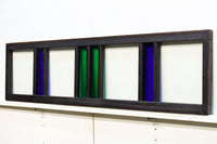 お洒落なストライプ柄の中型ガラス欄間 EZ1221 在庫1枚