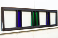 お洒落なストライプ柄の中型ガラス欄間 EZ1221 在庫1枚