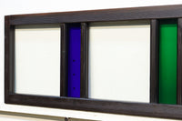 お洒落なストライプ柄の中型ガラス欄間 EZ1221 在庫1枚