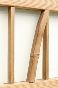 竹雀を描いた風流なスリガラス入り欄間・書院セット EZ1228 在庫3枚1組