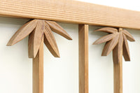 竹雀を描いた風流なスリガラス入り欄間・書院セット EZ1228 在庫3枚1組