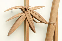 竹雀を描いた風流なスリガラス入り欄間・書院セット EZ1228 在庫3枚1組