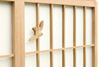 竹雀を描いた風流なスリガラス入り欄間・書院セット EZ1228 在庫3枚1組