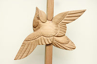 竹雀を描いた風流なスリガラス入り欄間・書院セット EZ1228 在庫3枚1組