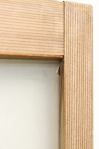 竹雀を描いた風流なスリガラス入り欄間・書院セット EZ1228 在庫3枚1組