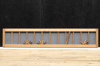 竹雀を描いた風流なスリガラス入り欄間・書院セット EZ1228 在庫3枚1組