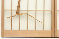 竹雀を描いた風流なスリガラス入り欄間・書院セット EZ1228 在庫3枚1組