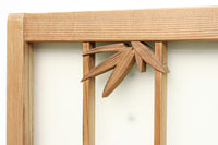 竹雀を描いた風流なスリガラス入り欄間・書院セット EZ1228 在庫3枚1組