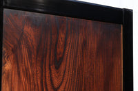 幅890ミリ 黒框枠で纏めた上品な面持ちの極上一枚板けやき板戸 F7620 在庫2枚1組