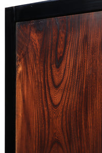 幅890ミリ 黒框枠で纏めた上品な面持ちの極上一枚板けやき板戸 F7620 在庫2枚1組