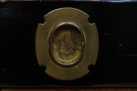 幅890ミリ 黒框枠で纏めた上品な面持ちの極上一枚板けやき板戸 F7620 在庫2枚1組