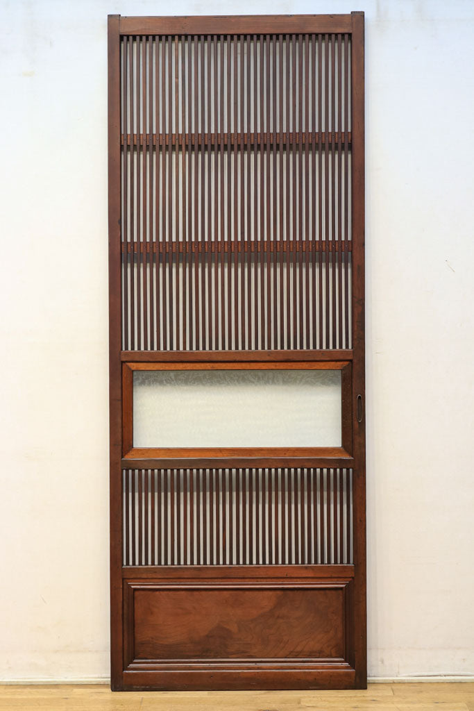 幅673ミリ 結霜ガラスで格調あるスリムな大阪格子戸 F7779 在庫1枚