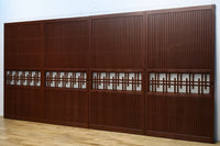 幅930ミリ 変わりデザイン!! 透かし格子にスリガラス入り全面平格子戸 F7832 1枚