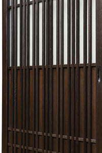 【ご精算用】幅695ミリ,高さ1825ミリ 丸みのある格子がお洒落なスリガラス入り格子戸 F7865 在庫1枚