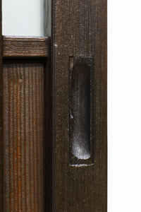 【ご精算用】幅695ミリ,高さ1825ミリ 丸みのある格子がお洒落なスリガラス入り格子戸 F7865 在庫1枚