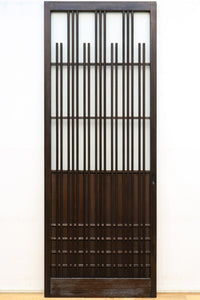 【ご精算用】幅695ミリ,高さ1825ミリ 丸みのある格子がお洒落なスリガラス入り格子戸 F7865 在庫1枚